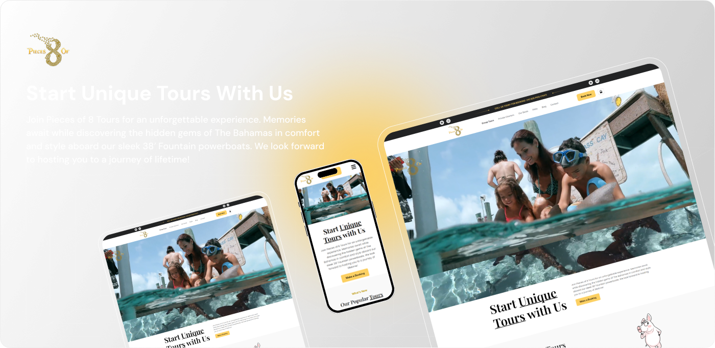 Pieces of 8 Tours website portfolio