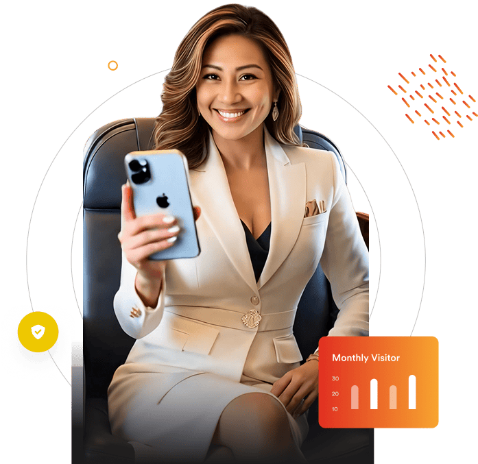 A girl is holding i phone